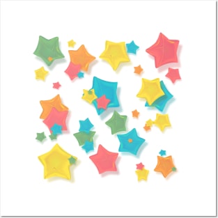 Origami Rainbow Stars Posters and Art